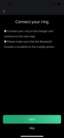 Dr.AI Ring app device connection screen